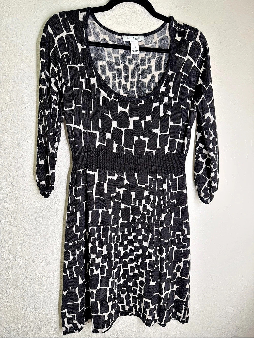 White House Black Market Abstract Mini Dress in Black & White